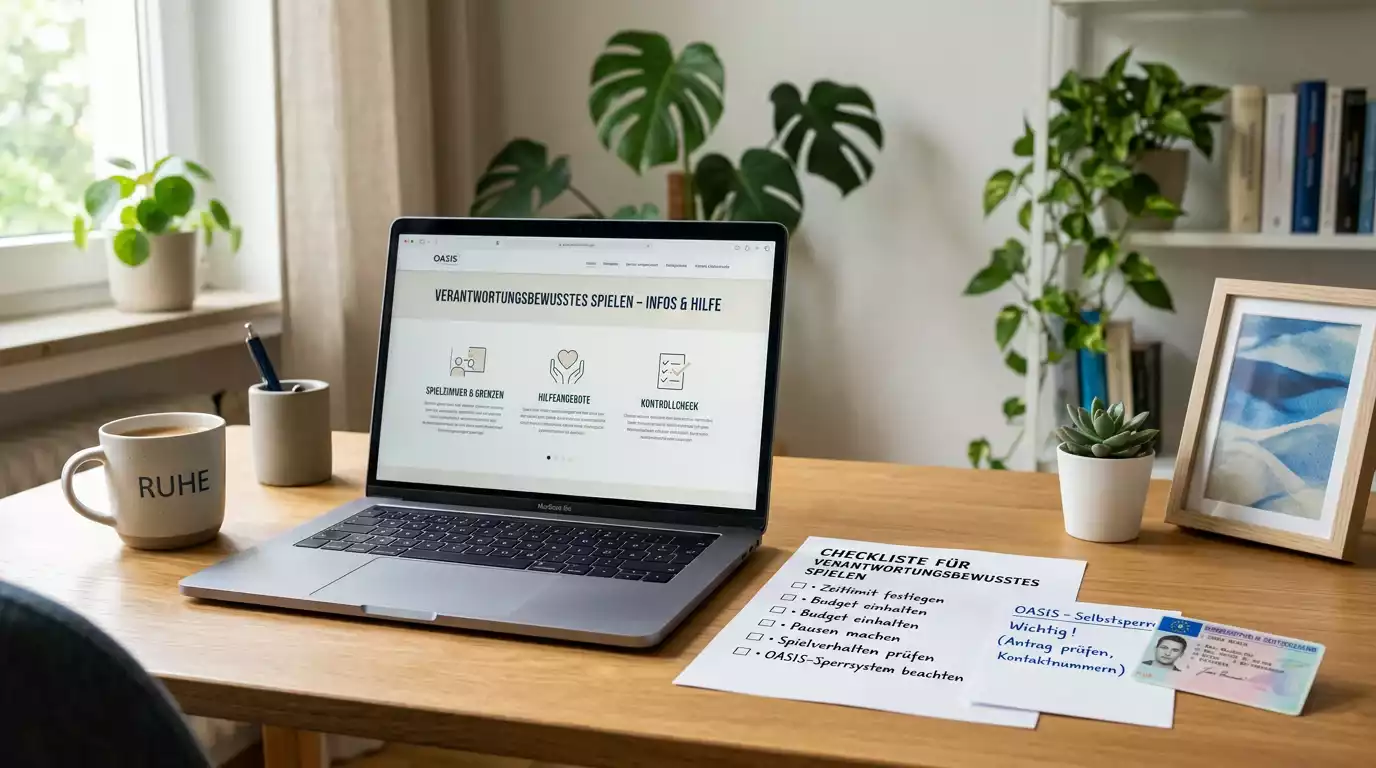 Ruhiger Schreibtisch mit Notizen zu OASIS, Lizenzprüfung und sicherer Entscheidung