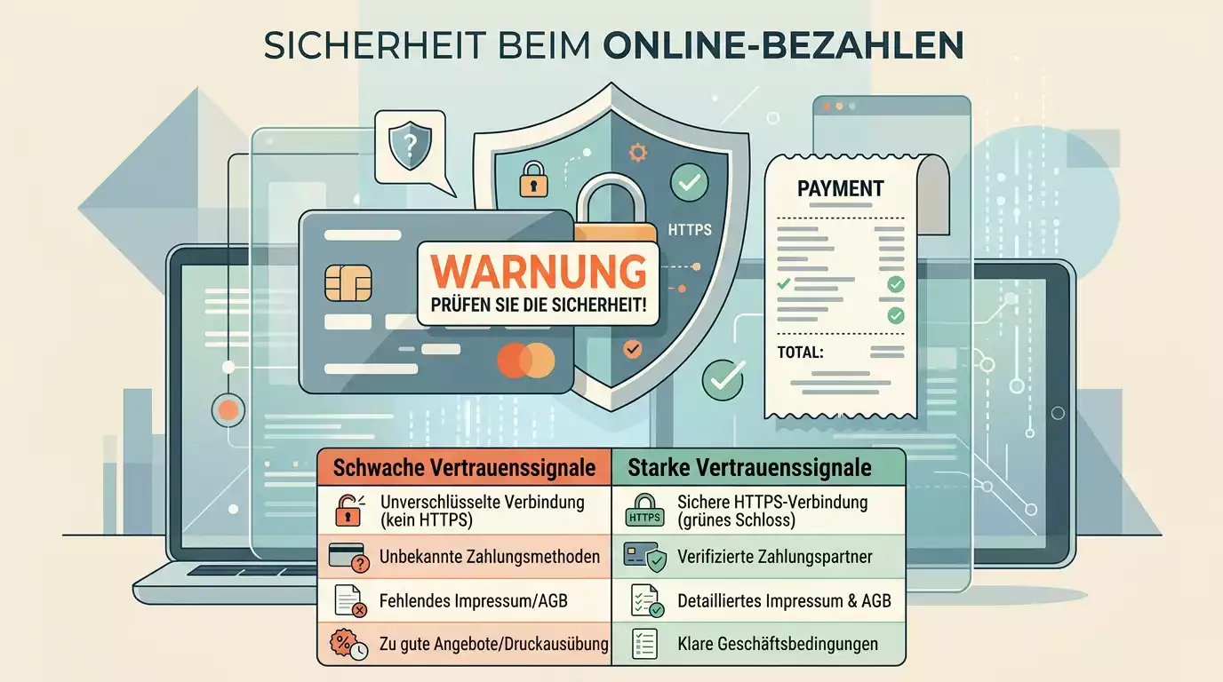 Zahlungsbeleg, Warnhinweis und Checkliste für sichere Prüfung
