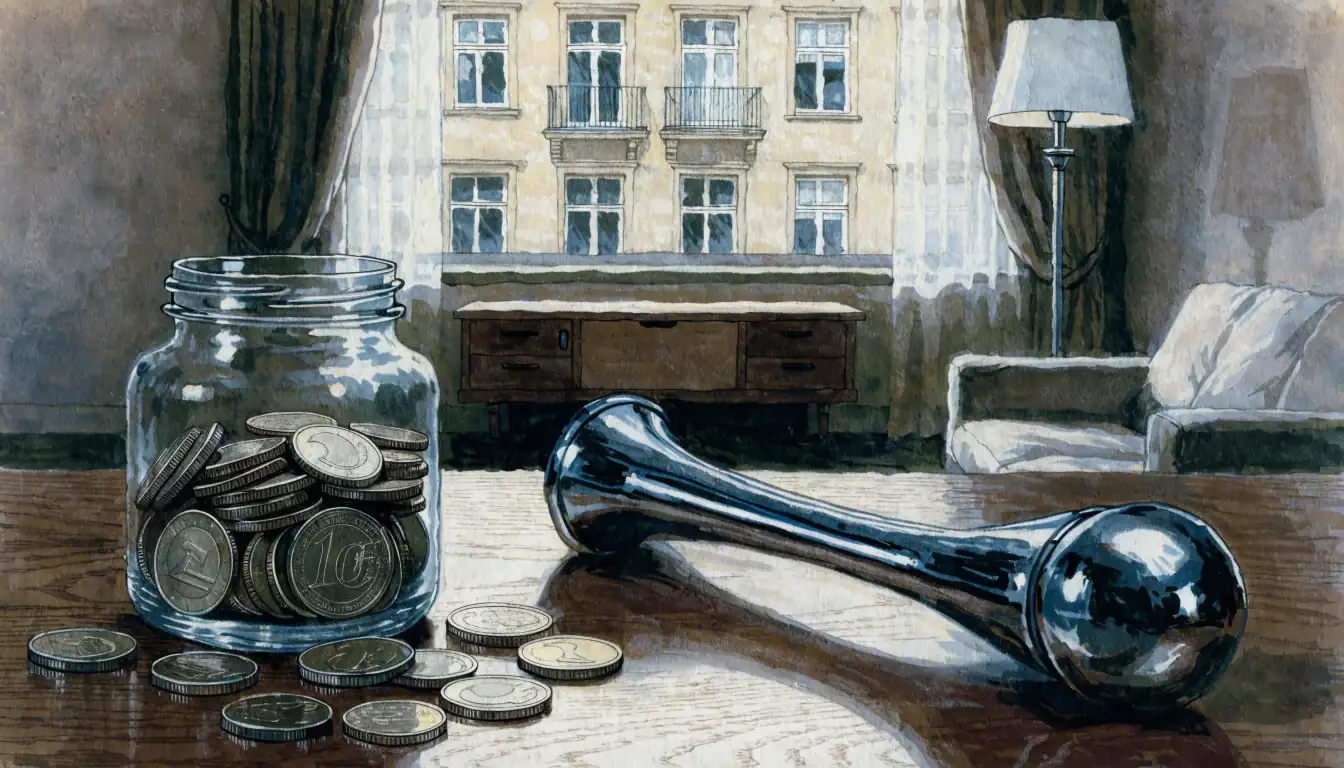 Glas mit Euro-Münzen neben einem Spielautomatenhebel auf einem Tisch